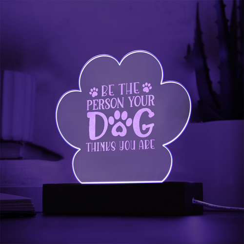 Custom Engraved Acrylic Paw LED Night Light