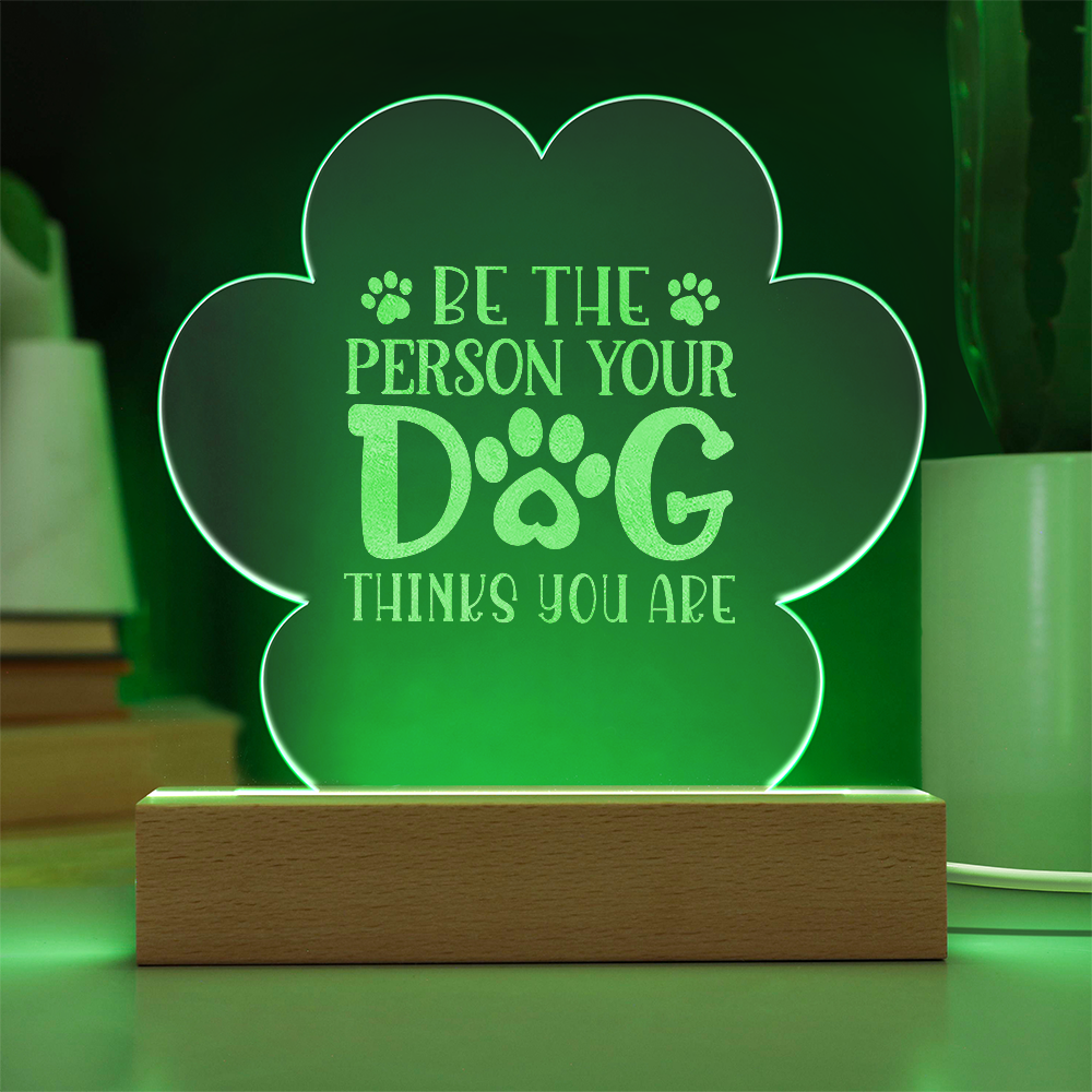 Engraved Acrylic Paw Plaque LED Sign