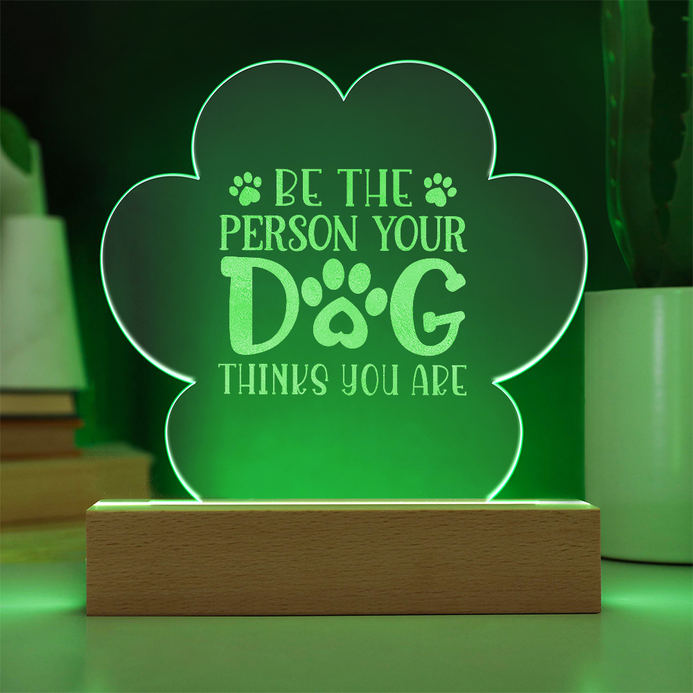 Engraved Acrylic Paw Plaque LED Sign
