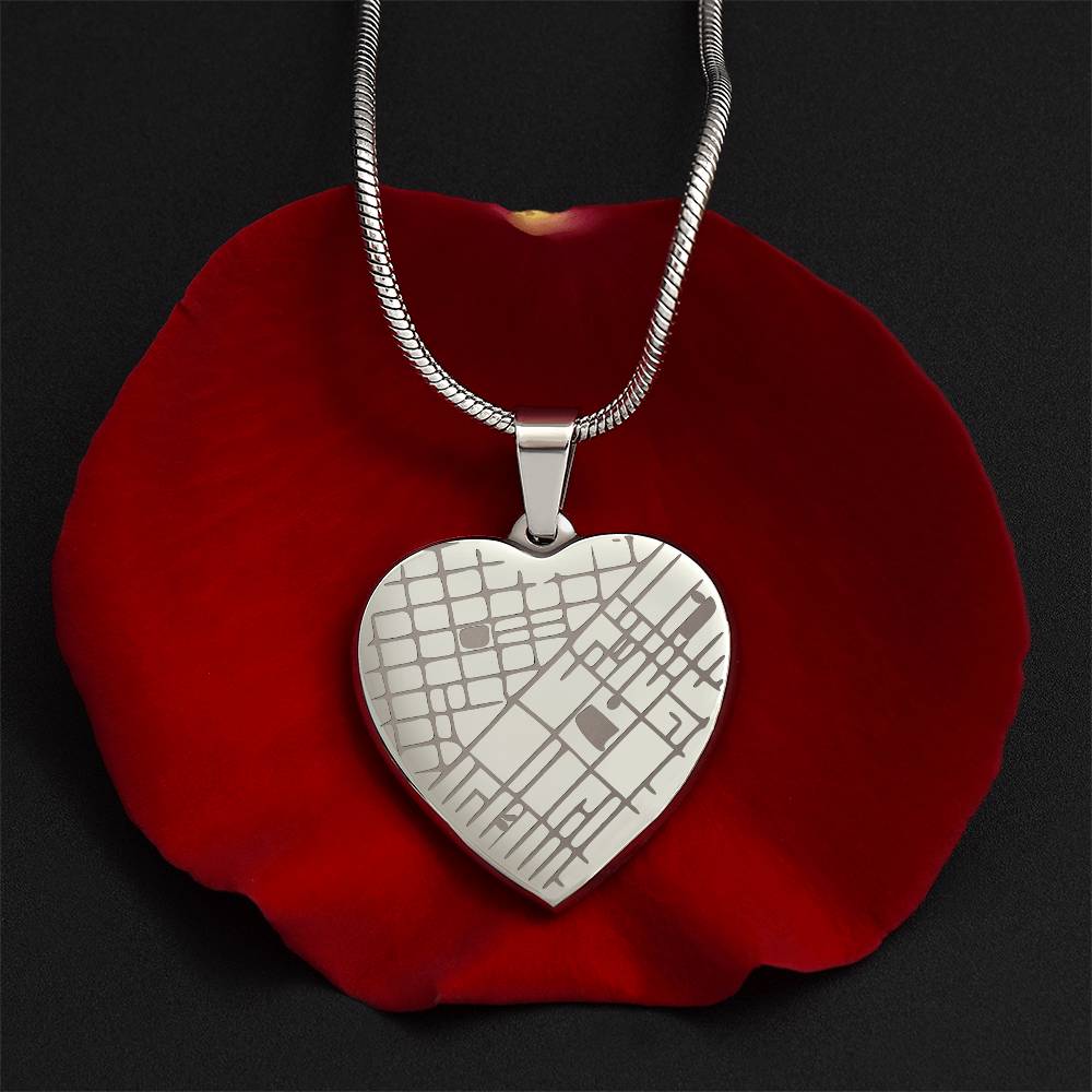 Map Heart Necklace - Hold Your Special Place Close to your Heart
