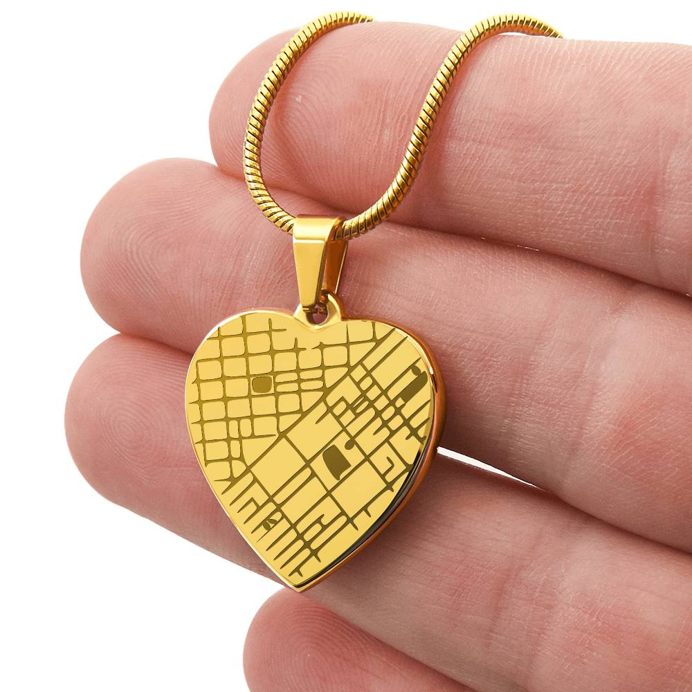Map Heart Necklace - Hold Your Special Place Close to your Heart