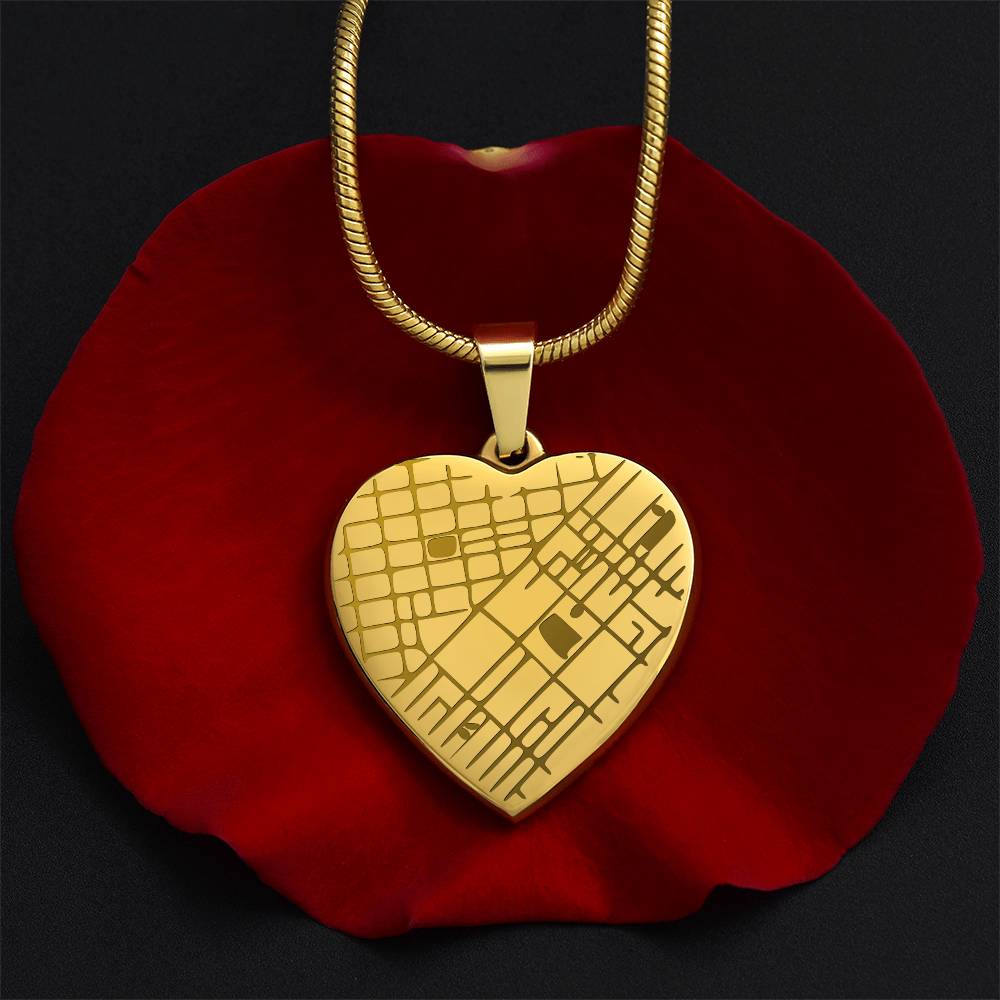 Map Heart Necklace - Hold Your Special Place Close to your Heart