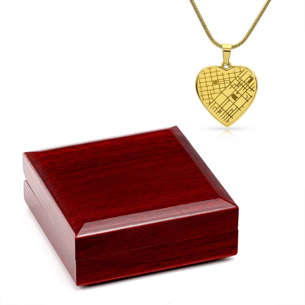 Map Heart Necklace - Hold Your Special Place Close to your Heart