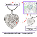 Map Heart Necklace - Hold Your Special Place Close to your Heart